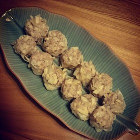 たけのことホタテ缶の簡単シュウマイ