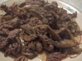 オイスターソースで!まいたけと牛肉炒め