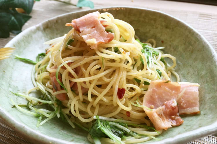 3分クック 京水菜 ベーコンご馳走パスタ レシピ 作り方 By はーたんのおっかさん クックパッド