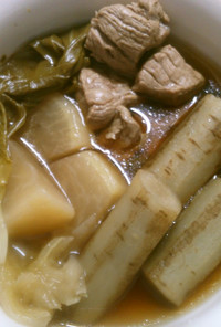 牛肉 チンゲン菜 根菜の オイスター煮！
