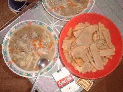 モンゴル式米スープ（雑炊？）の写真