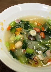 まめ豆ふくいのスープ【学校給食】