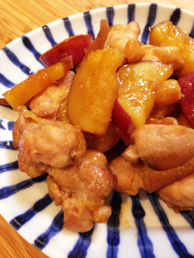 鶏肉とさつまいもの甘辛炒め
