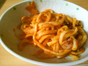 カレーのルーで焼うどん☆☆☆