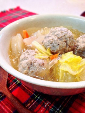 レンコン肉団子のオイスタースープ