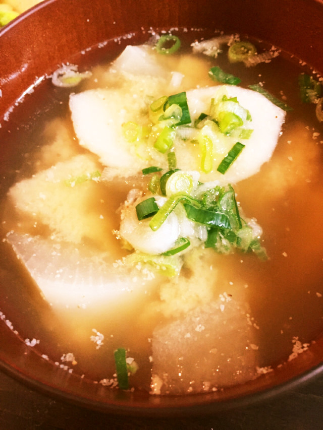 ほっくり♡大根と里芋のゴマ風味味噌汁の画像