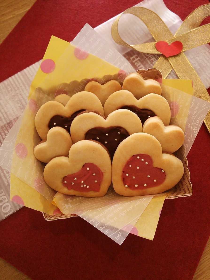 バレンタインに☆簡単ハートチョコクッキーの画像