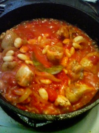 鶏肉と大豆のトマト煮の写真