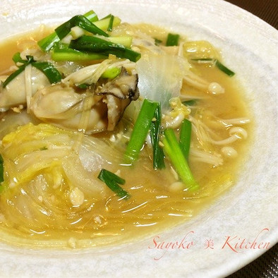 牡蠣と白菜の生姜味噌煮の写真
