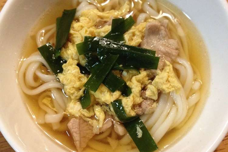 あったか ニラ玉かけうどん レシピ 作り方 By みうきママ クックパッド