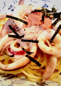 イカ明太子スパゲティ、簡単おいしい～！
