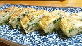ネギとしらすのだし巻き卵焼き