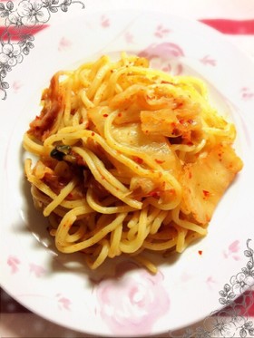 キムチと麺だけ❤︎ 明太子でも可❤︎