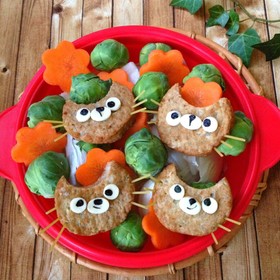 デコ鍋*猫ちゃんハンバーグ キャラ弁にも