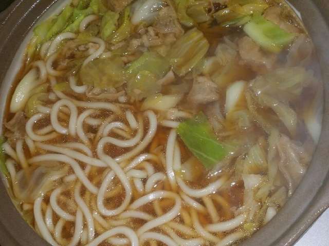 油かすのキャベツうどん鍋 レシピ 作り方 By ちえちょんぴ