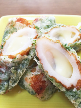 竹輪の漏れないチーズ磯辺揚げ。弁当に!