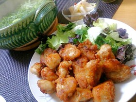 フグの唐揚げ☆おろしポン酢+柚子♪