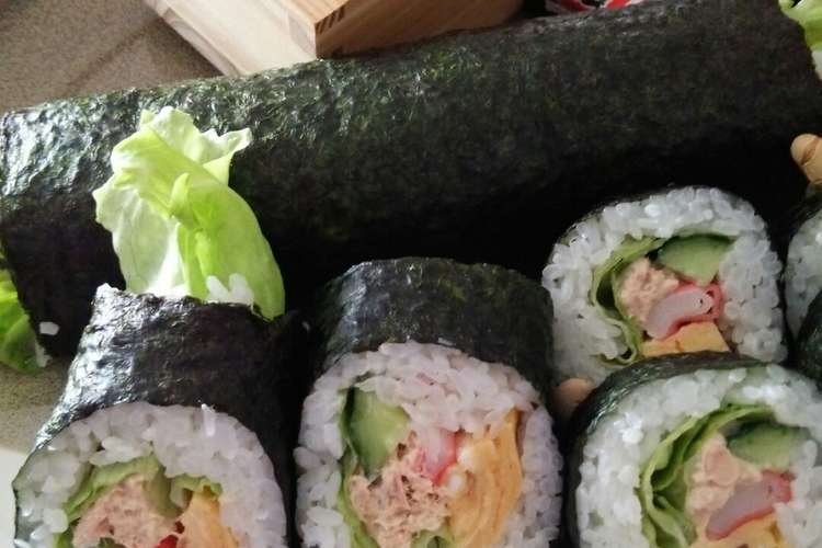 節分 恵方巻き 簡単 太巻き サラダ レシピ 作り方 By たぬぴぃ クックパッド 簡単おいしいみんなのレシピが352万品