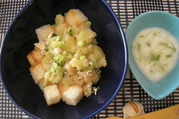 離乳食中期 パンシチューのランチ レシピ 作り方 By Mangoari クックパッド 簡単おいしいみんなのレシピが352万品