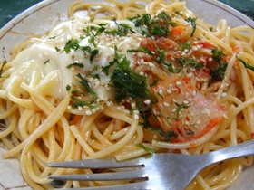 ♡簡単!ひとりご飯♡ キムチのパスタ
