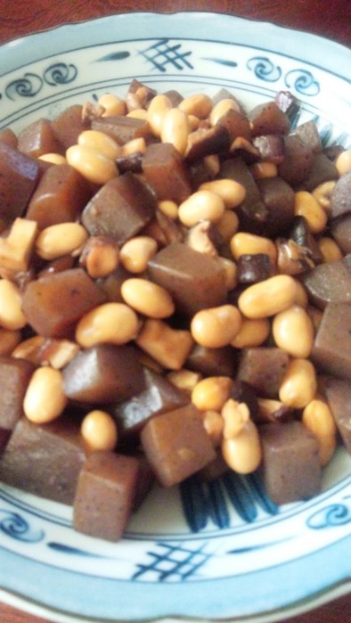 簡単♡大豆とコンニャクと椎茸の煮物の写真