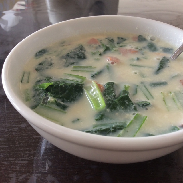 大満足115kcalの小松菜豆乳スープの画像