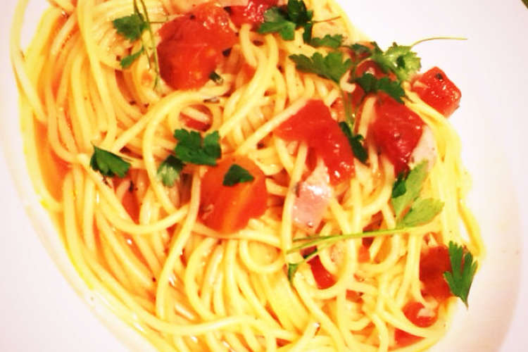 フレッシュトマトブイヨンパスタ レシピ 作り方 By れいにゃう クックパッド 簡単おいしいみんなのレシピが363万品