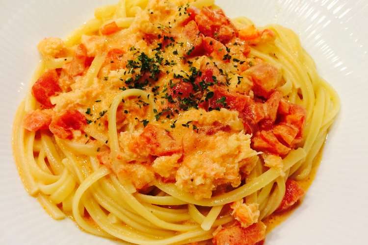 カニトマトクリームパスタ レシピ 作り方 By Erikaのキッチン クックパッド