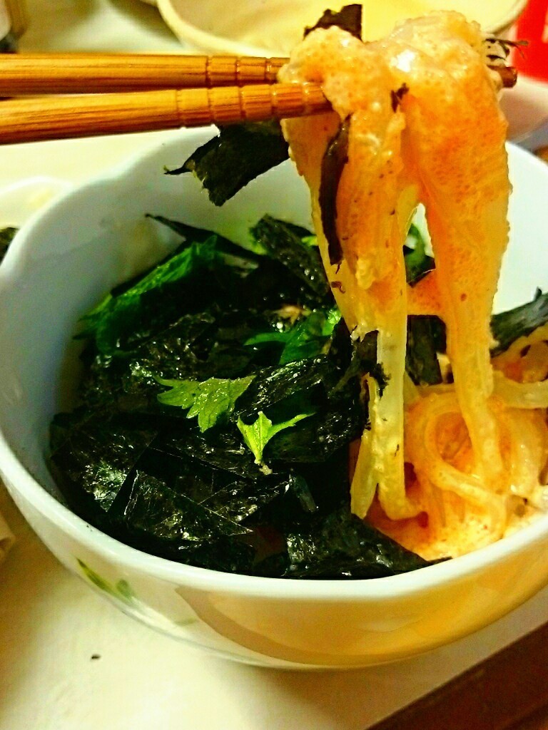 くずきりでパスタ風?うどん風?明太子⭐の画像