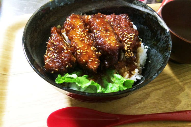 彼ごはん 手間なし簡単ソースカツ丼 レシピ 作り方 By みなめろめろ クックパッド 簡単おいしいみんなのレシピが349万品
