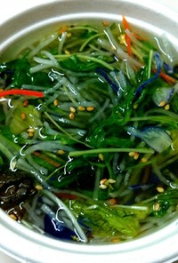 スープ春雨で簡単❗水菜と大根の中華スープ