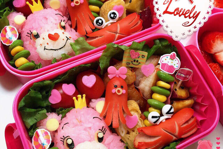 ケアベア キャラ弁 くまさん ピンク レシピ 作り方 By 3姉妹ママ Mic クックパッド