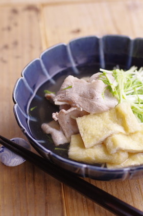 <おばんざい>水菜とお揚げの炊いたん