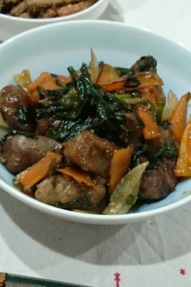 貧血予防に簡単レバニラ炒め