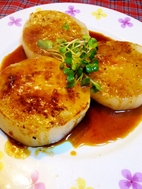 超簡単♪チンして焼くだけ大根ステーキ