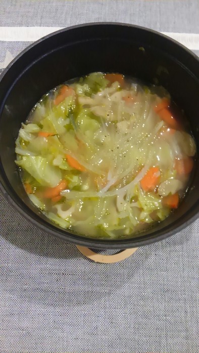 根菜と糸寒天で・食べる野菜スープの写真