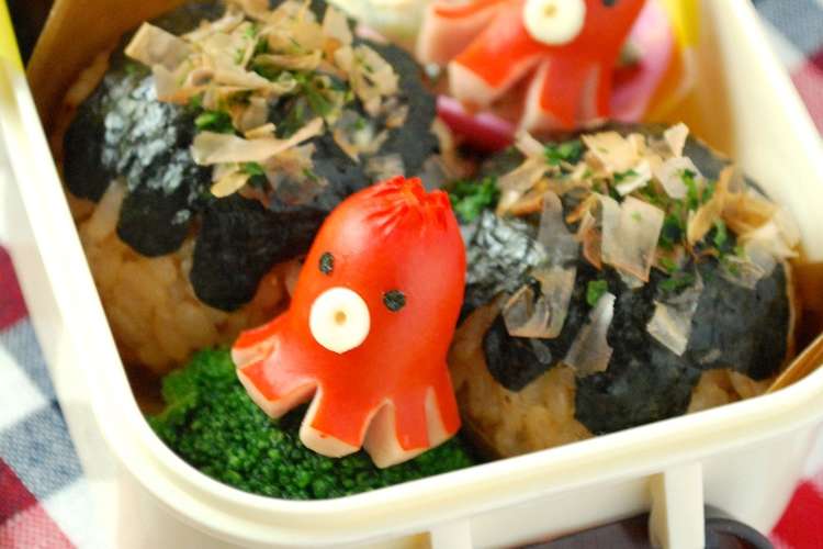 簡単キャラ弁 たこ焼きおにぎり弁当 レシピ 作り方 By ザッキーー クックパッド