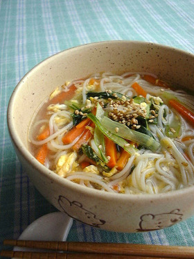 野菜がたっぷり食べられる✿中華にゅうめん
