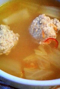 干し白菜の鶏団子スープ