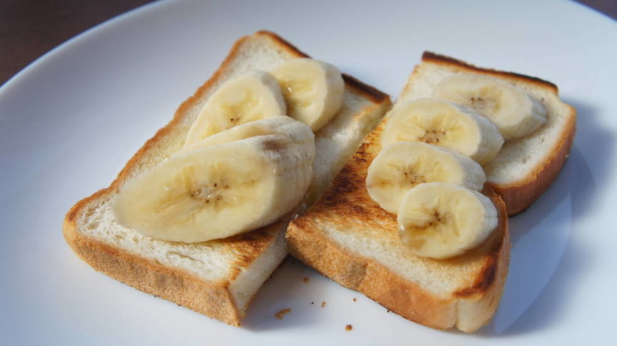甘くて美味しい、バナナ蜂蜜トーストの画像