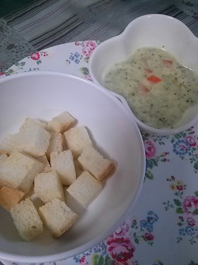 離乳食後期メニュー★ひとくちきなこパン