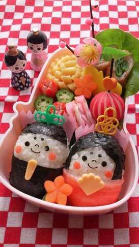 雛祭り 簡単 キャラ弁*俵型のお雛様