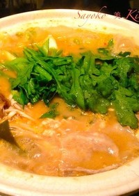 豚バラ肉と白菜のピリ辛味噌粕鍋