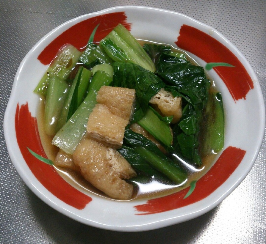 小松菜と油揚げの煮もの　野菜のおかずの画像