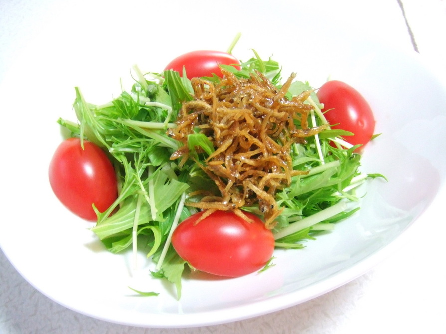 ☆カルシウム☆カリカリジャコの水菜サラダの画像