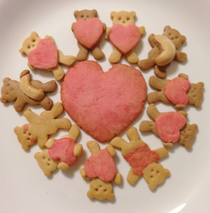 くまクッキー(バレンタインVer)の画像