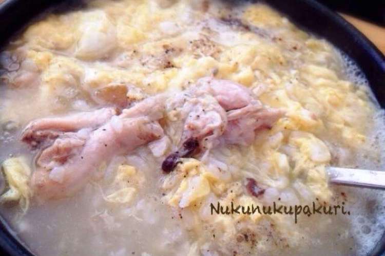 おうち参鶏湯 サムゲタン からのぉ 雑炊 レシピ 作り方 By ぬくぱく クックパッド