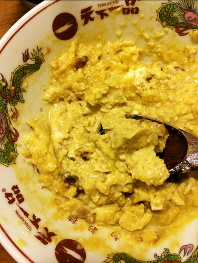 おかず味噌と卵でご飯のお供★レンジで簡単の写真