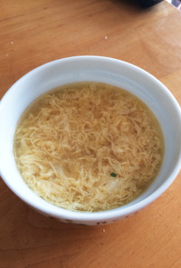うどんの素で中華風ふわふわ卵スープ