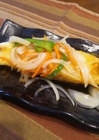 カレイ唐揚げ（天ぷら）野菜甘酢あん♪